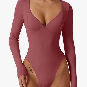 NWT Girlfriend Collective Long Sleeve Bodysuit - Merlot